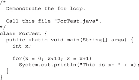 The for Loop