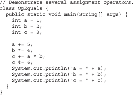 Arithmetic Compound Assignment Operators