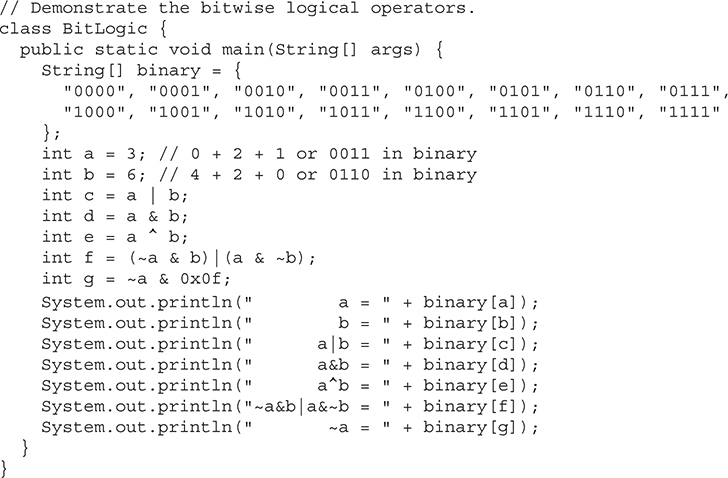 Bitwise Logical Operators