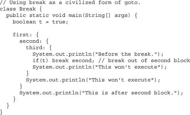 Using break as a Form of Goto